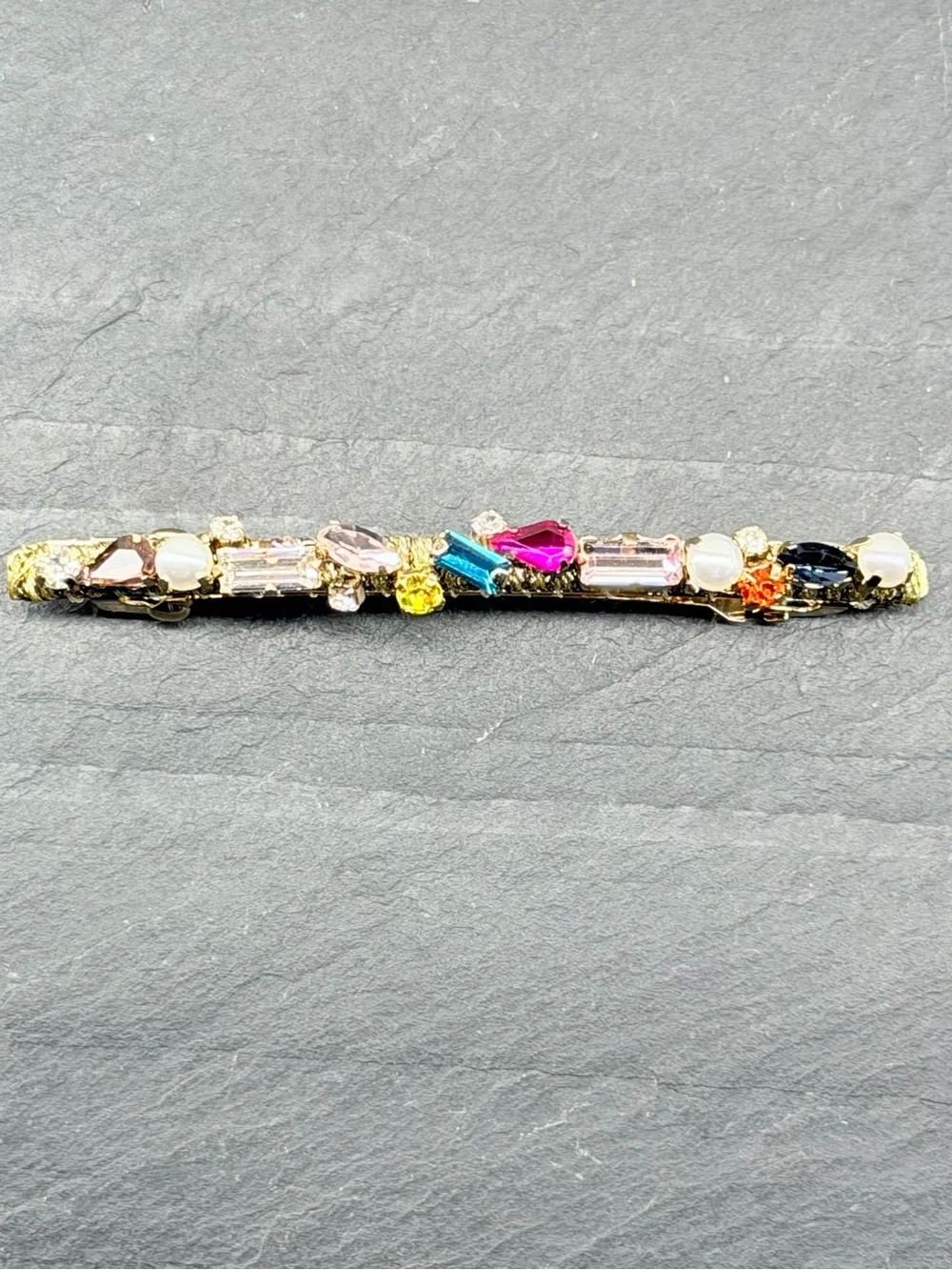 🍒3/$30 New Set of 2 Embellished Crystal & Pearl French Hair Clips / Barrettes